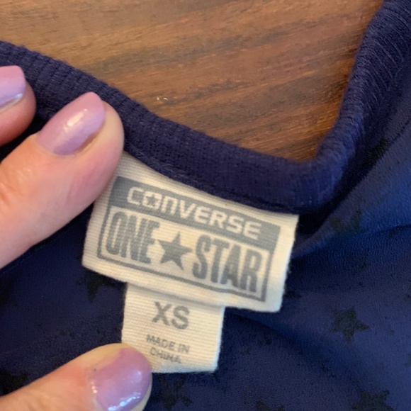 CONVERSE ONE STAR Navy Blue Stars Tank Top Sz‎ XS - Picture 4 of 6